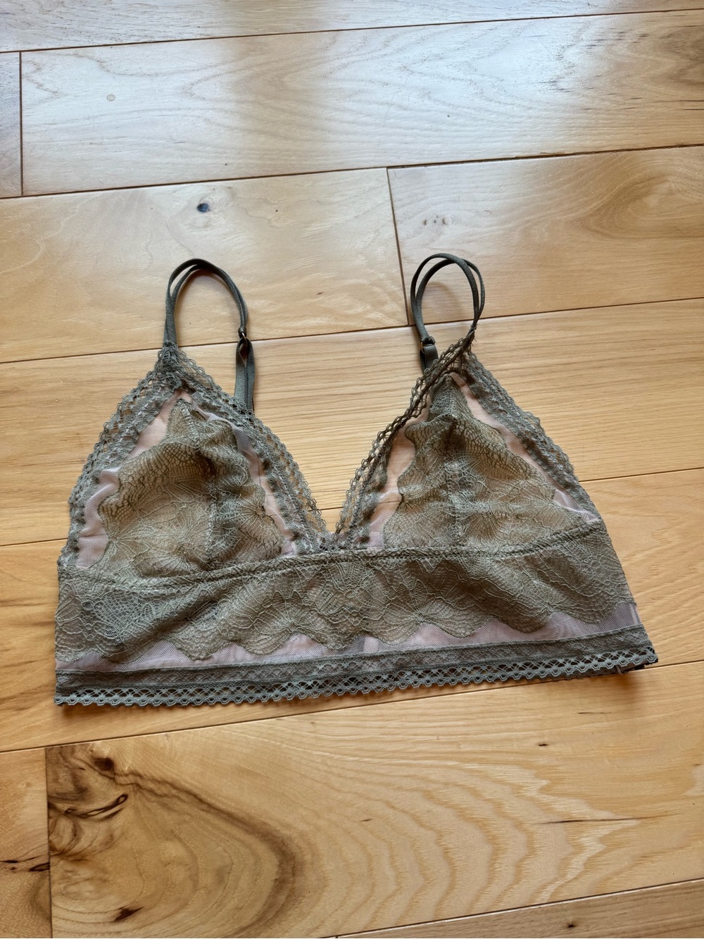 Green & tan bralette